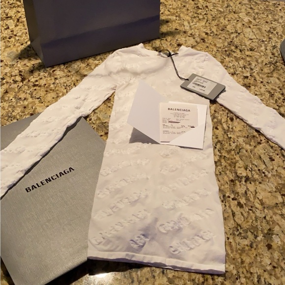 BALENCIAGA white mesh long sleeve shirt stretchy size medium. Great condition - Picture 5 of 7